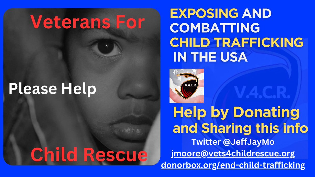 Patriots. Can you see this tweet?? My posts on Child trafficking get little engagement. Please help by retweeting 🙏 VETERANS 4 CHILD RESCUE  VETERANS 4 CHILD RESCUE Watch ContraLand on youtube Donation page: donorbox.org/end-child-traf…