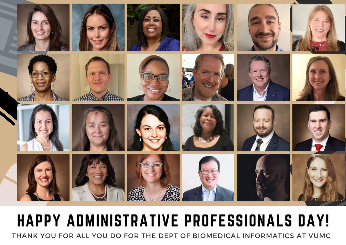 Wishing our incredible DBMI Admin staff a 🎉Happy #AdministrativeProfessionalsDay!🎉 Thank you for all you do to help our #informatics programs run smoothly! #AdminProfessionalsDay @VUMChealth @VUMCDiscoveries @VUmedicine