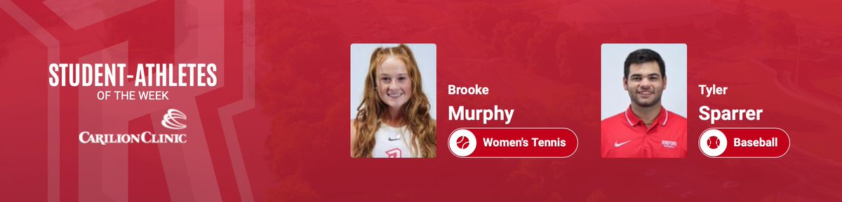 Here’s a look at the Carilion Clinic Student-Athlete Spotlight! This week’s athletes are @RadfordWTennis' Brooke Murphy and @RadfordBaseball's Tyler Sparrer! #RiseAndDefend x #BigSouthMade