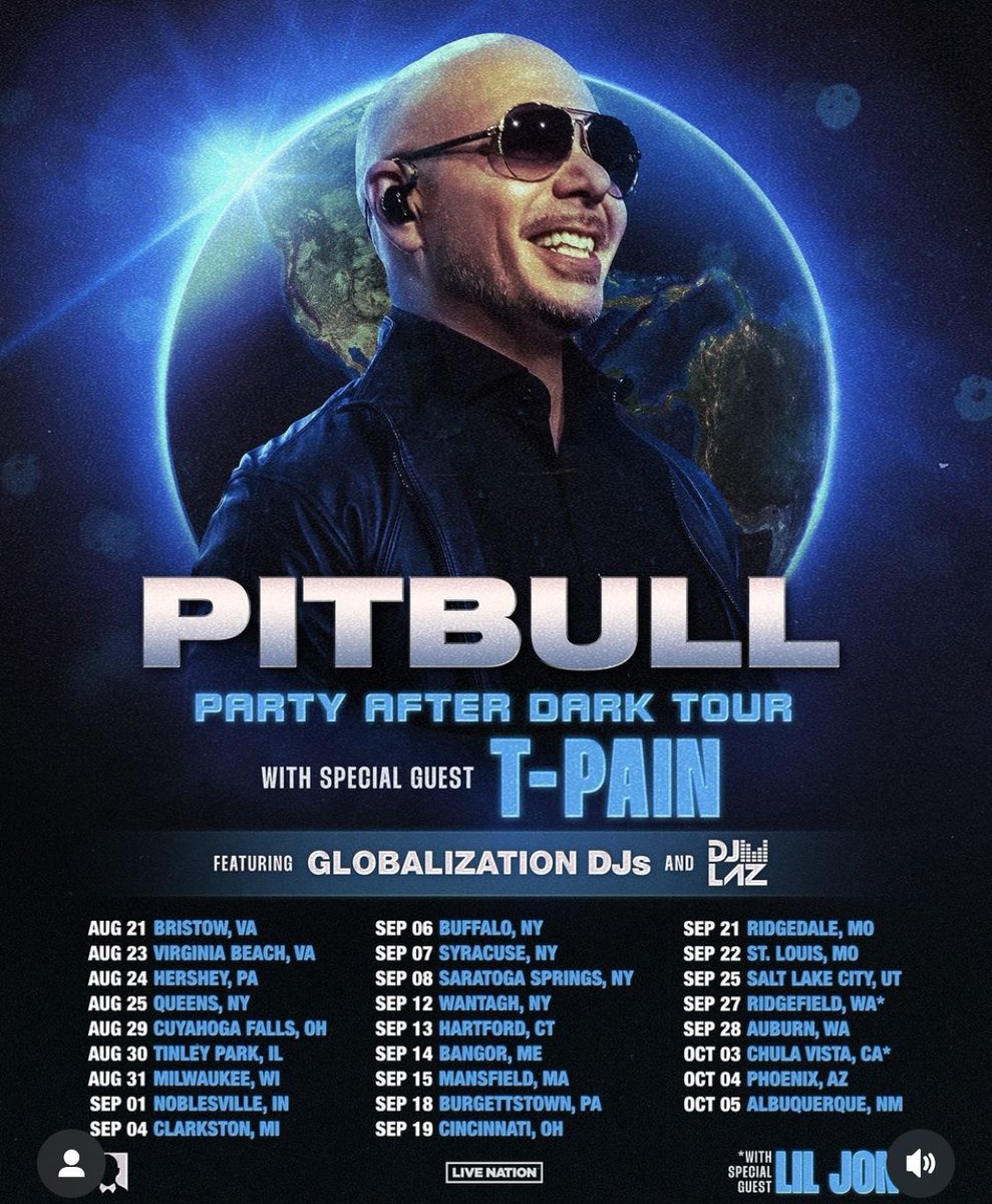 @Pitbull @TPAIN #PartyAfterDarkTour Artist PRESALE has dropped @Ticketmaster enter Armando’s code:  AFTERDARK before the general public release Friday 4.26.24! Great seats available!!!!