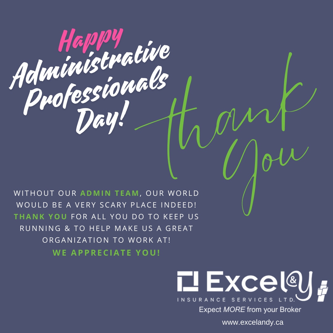 Happy Administrative Professionals Day to our Team of hardworking professionals who keep our offices running smoothly. Your dedication and commitment are truly appreciated. Thank you for all that you do! #bestTeam #adminprofessionalsday #yyc #yycinsurance #ExpectMOREfromYourBr...