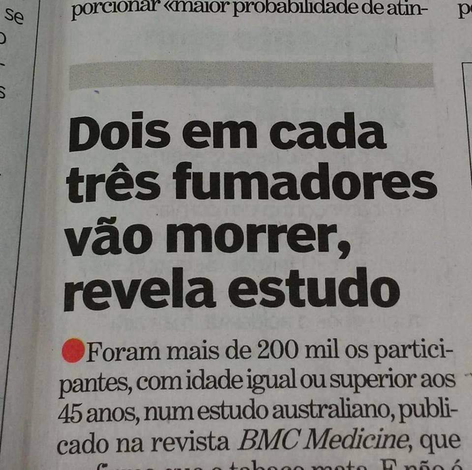 ZorGabor's tweet photo. Estudo revela que um terço dos fumadores são imortais https://t.co/a4MWjR3JnT