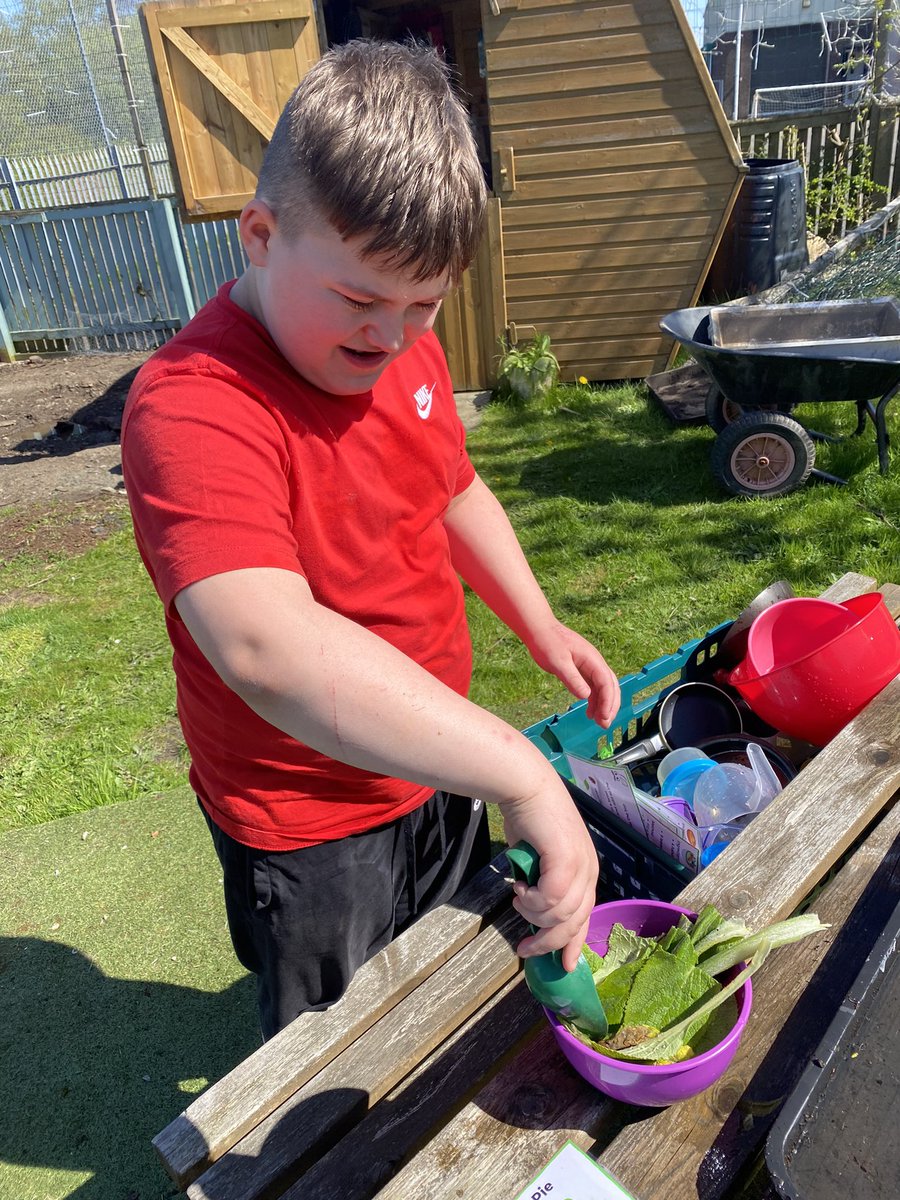 What a day for some outdoor messy play! ☀️ These pupils had a brilliant time making muddy recipes, they showed great listening, creativity and resilience! @IWBSFalkirk #IWBSOutdoors #learningwithoutwalls #thriveoutdoors #UNCRC31