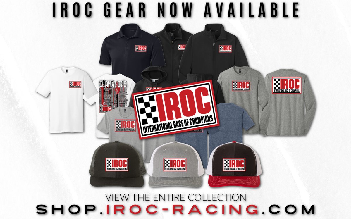 Check out @irocofficial merch at the link below and stay tuned because we are putting together some really cool retro designs to launch soon. Maybe we will even do some designs featuring past IROC drivers like my buddy @markmartin... Shop -> shop.iroc-racing.com