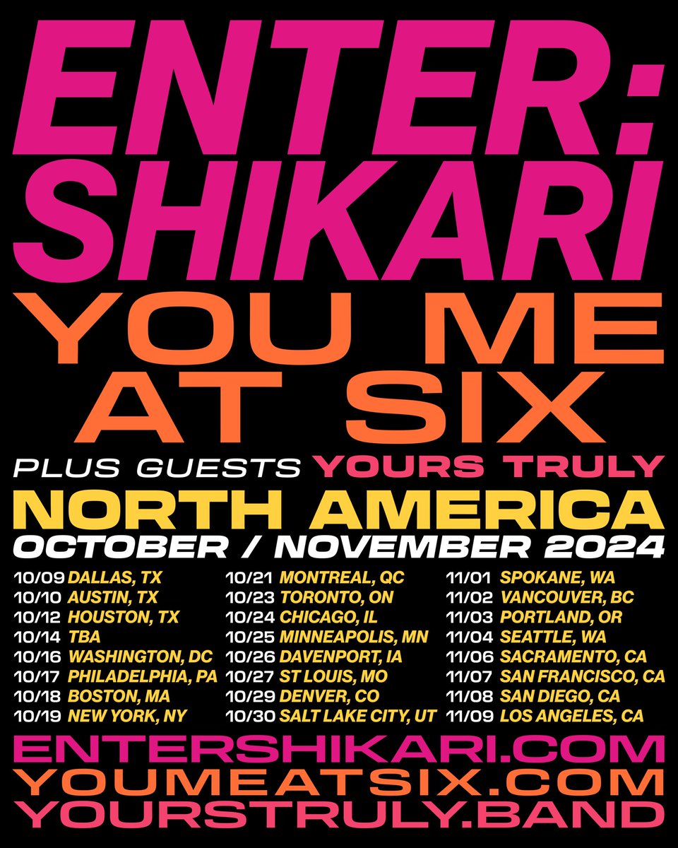 youmeatsix's tweet photo. East Coast pre-sale for our mailing list people is now LIVE. The rest go live at 10am local time to where you are. 

Check your emails for the code.

https://t.co/tstNais5yk https://t.co/QjuSRjBayH