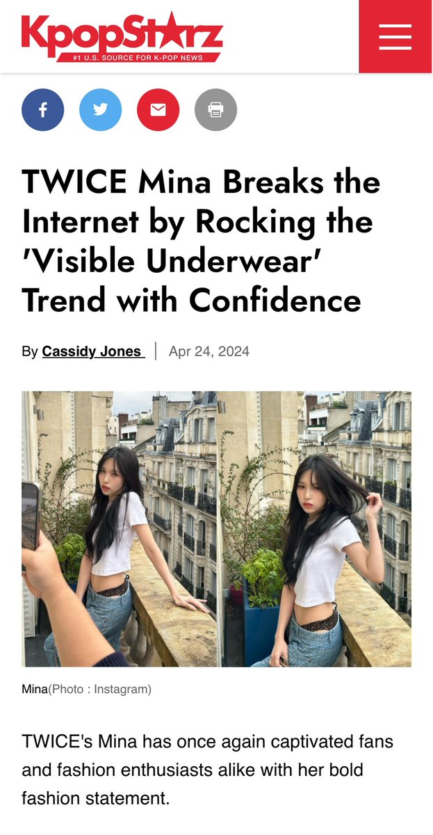 “TWICE Mina Breaks the Internet by Rocking the 'Visible Underwear' Trend with Confidence” -KpopStarz 📰

 🔗: kpopstarz.com/articles/31901…

#MINA #MYOUIMINA #미나 #ミナ #ミナちゃん #ミサモ  #TWICE #FENDIxMINA #HarpersBazaarxMINA