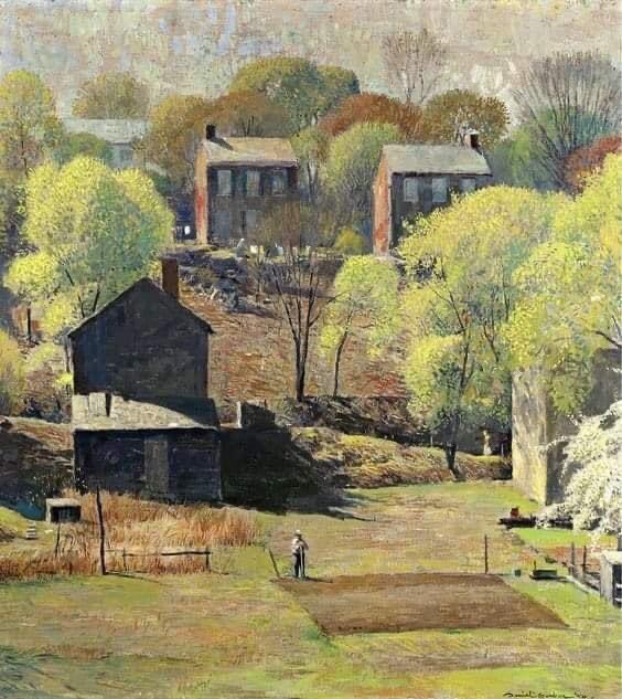 Daniel Garber (American, 1880-1958). Impressionist painter.
It the Springtime, 1954.