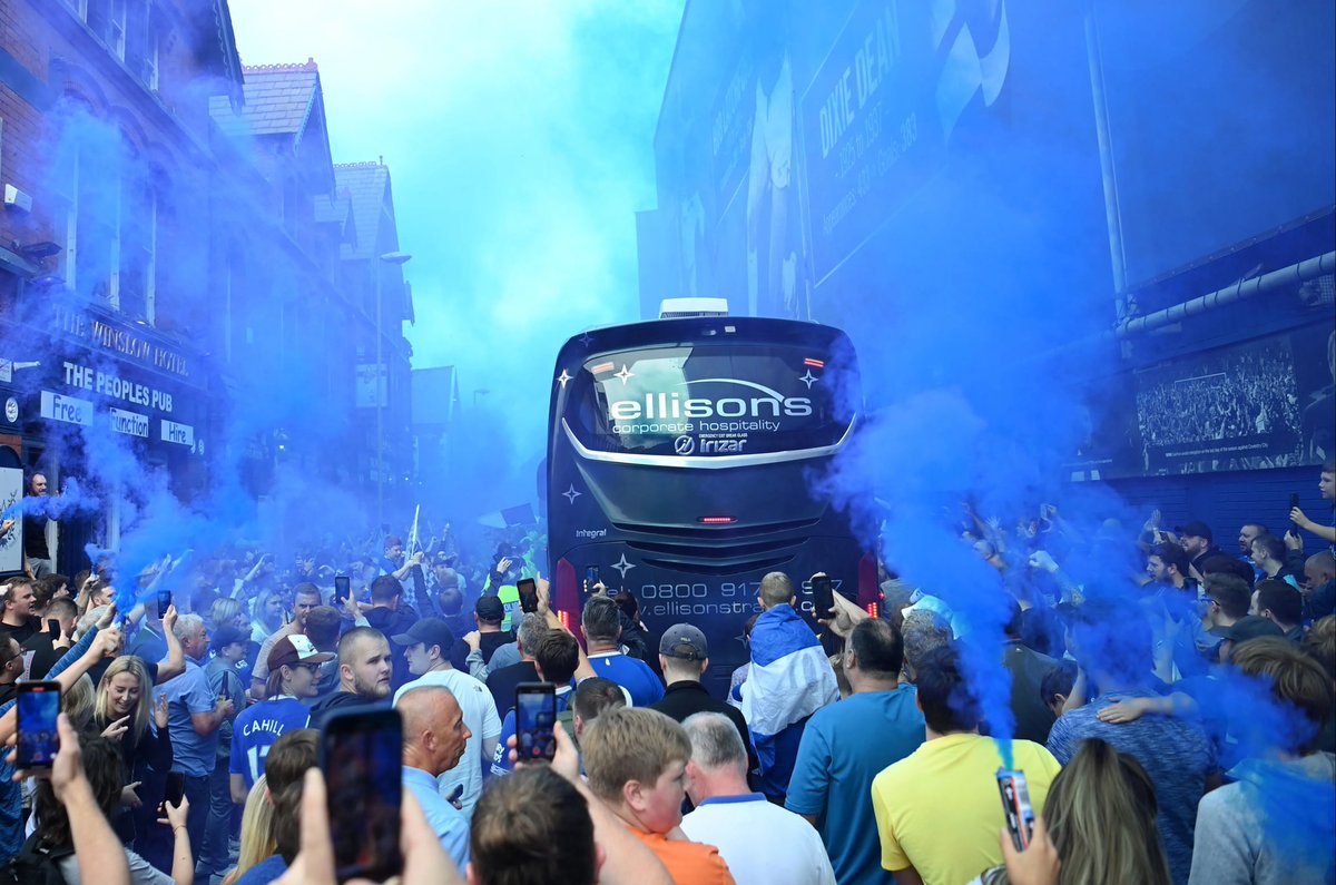 Everton players will be arriving by coach around 2 hours before kick off Do your thing evertonians