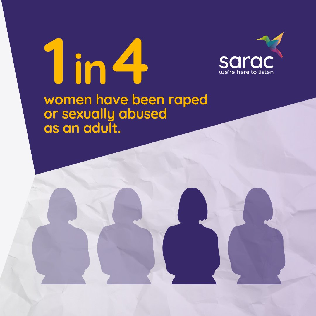 1 in 4 women have been raped or sexually abused as an adult 🚨

If you or someone you know is struggling to cope with the impact of sexual abuse and you don’t know where to turn, we’re here to listen 🕊

sarac.org.uk/contact/

#SupportingSurvivors #SexualAbuse