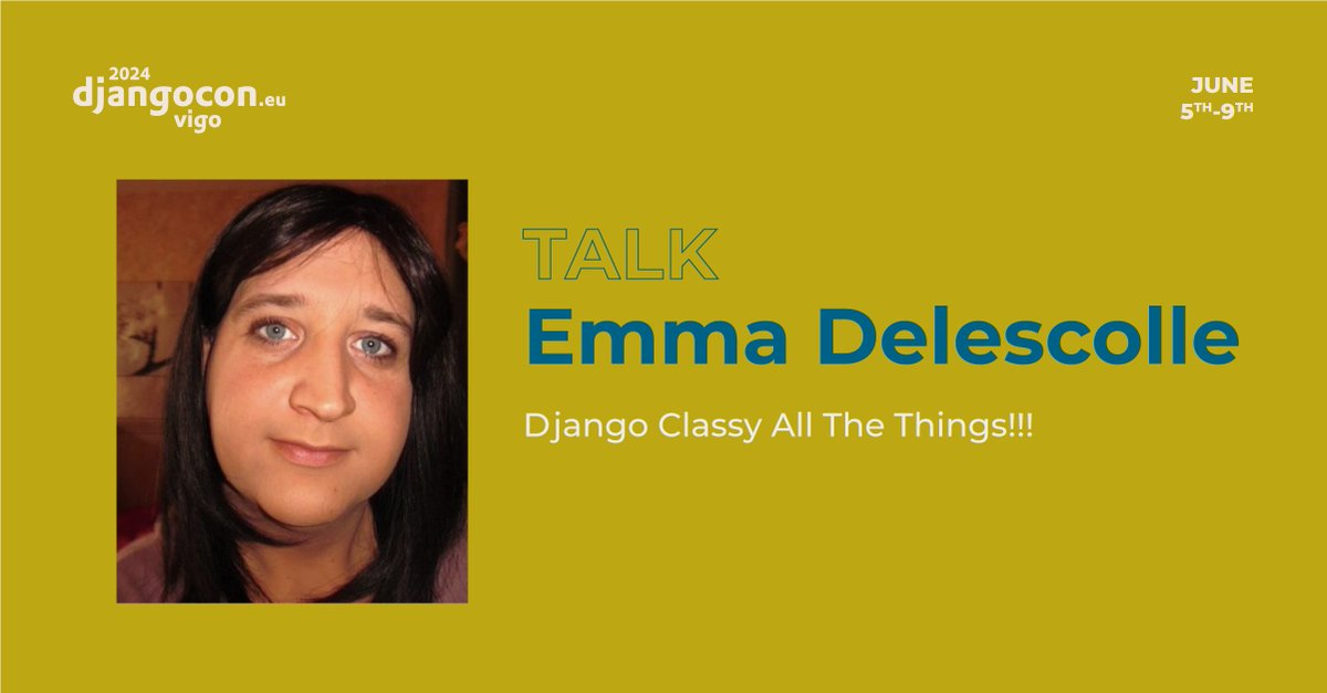 🎙️ TALK: Django Classy All The Things by Emma Delescolle (@EmmaDelescolle) 2024.djangocon.eu/talks/schedule/ 🎟️ Grab your ticket: pretix.evolutio.pt/evolutio/djceu… #djangoconeurope #python #django #conference