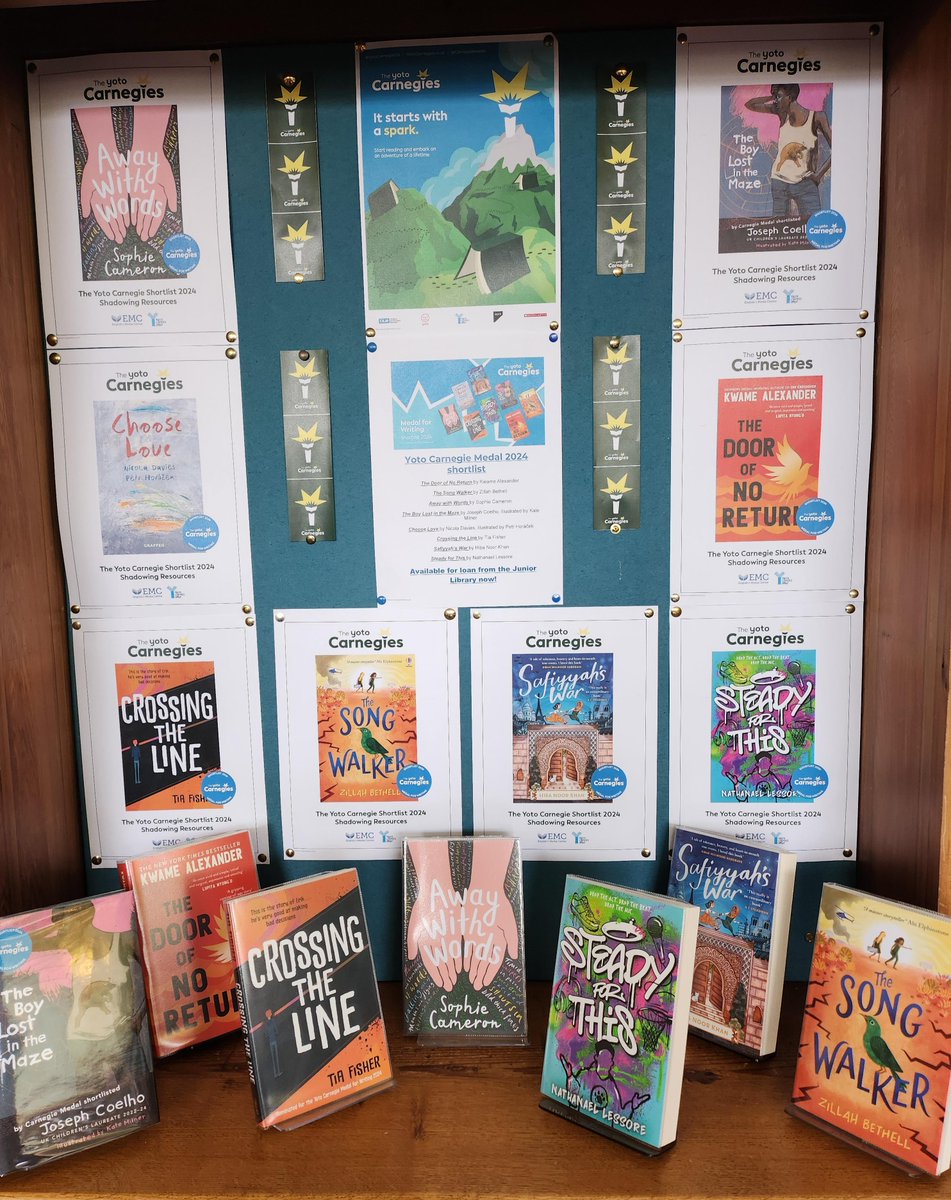 The @CarnegieMedals shortlist is now available in the Junior Library! The UK's best-loved book award for children & young people, celebrating outstanding writing; judged by librarians @CILIPInfo
#YotoCarnegies24