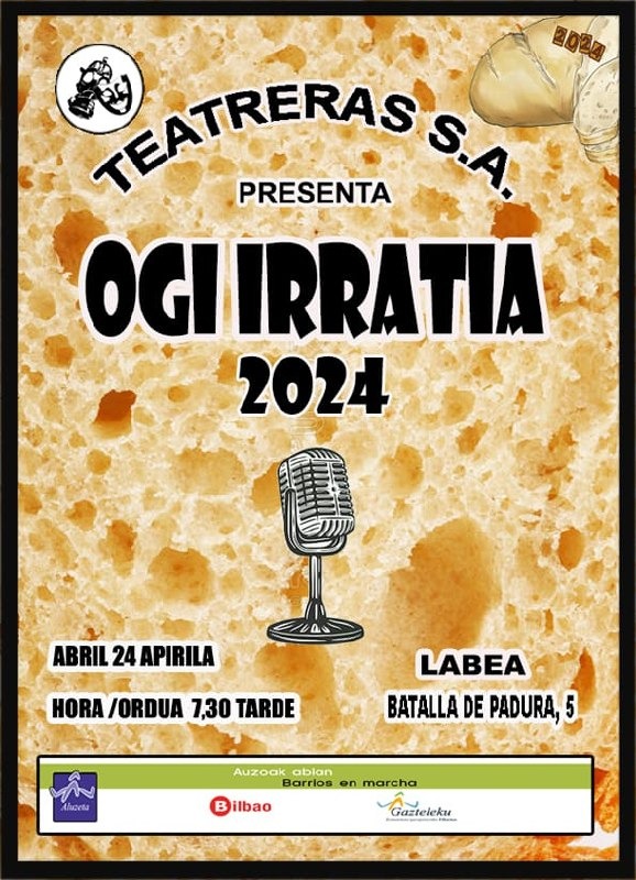 Ogi Astearen jarduerek aurrera jarraitzen dute Iralabarrin.

🗓  Astearte 23/04/2024
⏰ 19:30h.
📌 LABEA Batalla de Padura, 5

<a href="/HegoaldeBizirik/">BilbokoHegoaldeaBizirik</a>  <a href="/aavvbilbao/">Bilboko AEen Federazioa / Federación AAVVBilbao</a> <a href="/auzoakabian/">Auzoak Abian</a> 

#SemanaDelPanIrala #OgiarenAsteaIrala