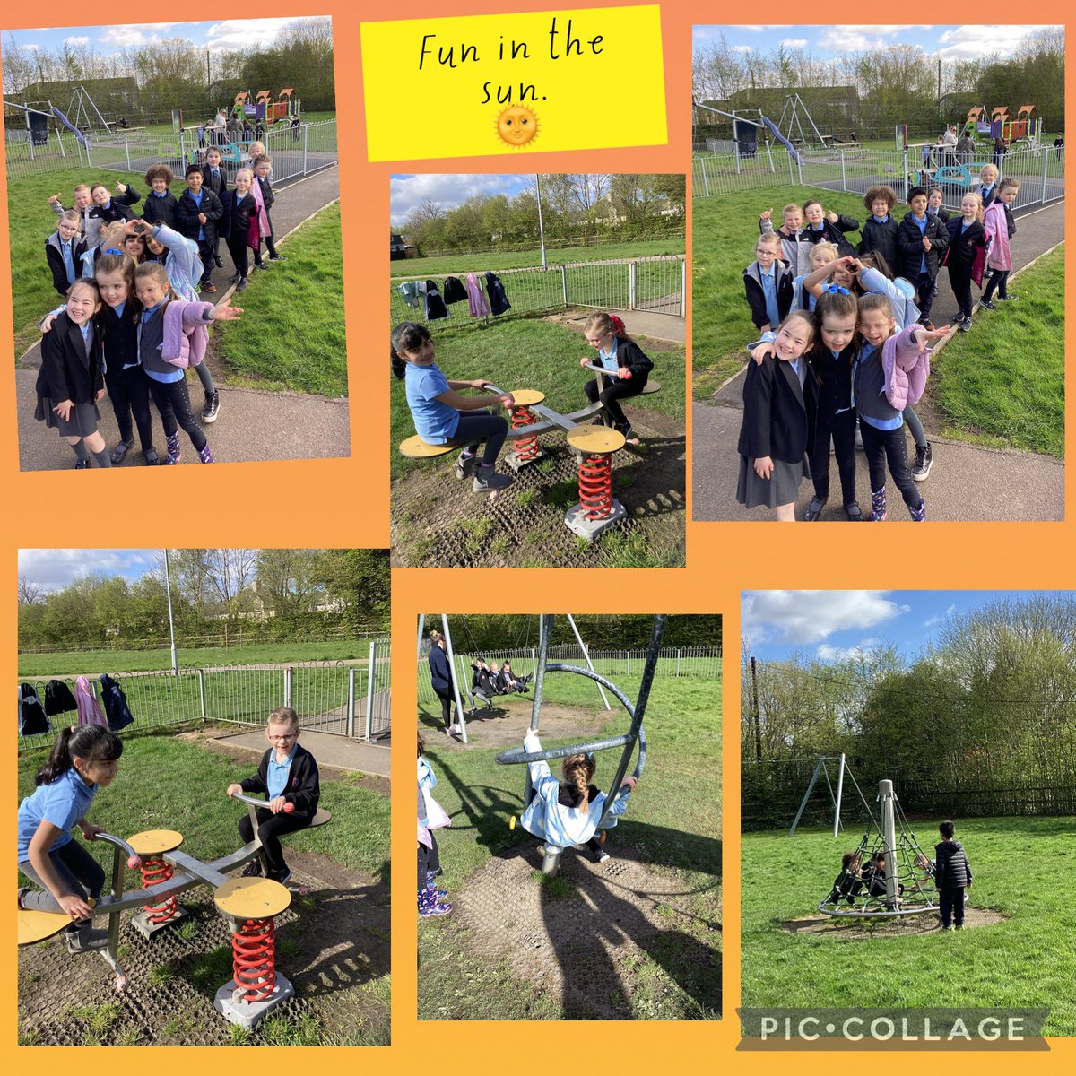 Primary 2B and Primary 2A had a great morning playing together at the swing park. #WellbeingWednesday 😊🌞😊🌞