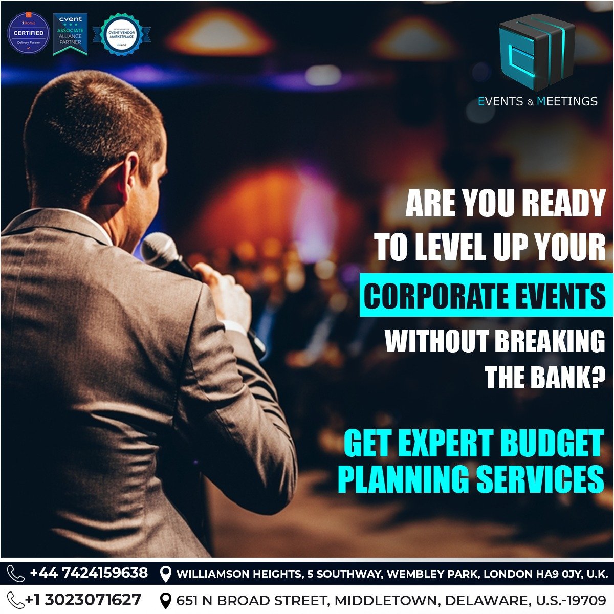 Unlock unparalleled success for your corporate events!

Our tech solutions & expert support redefine event excellence without draining your budget. 

#TechForEvents #VirtualEventsPlanner #FutureOfEvents #cvent #spotme #eventtechsolutions #eventsandmeetings