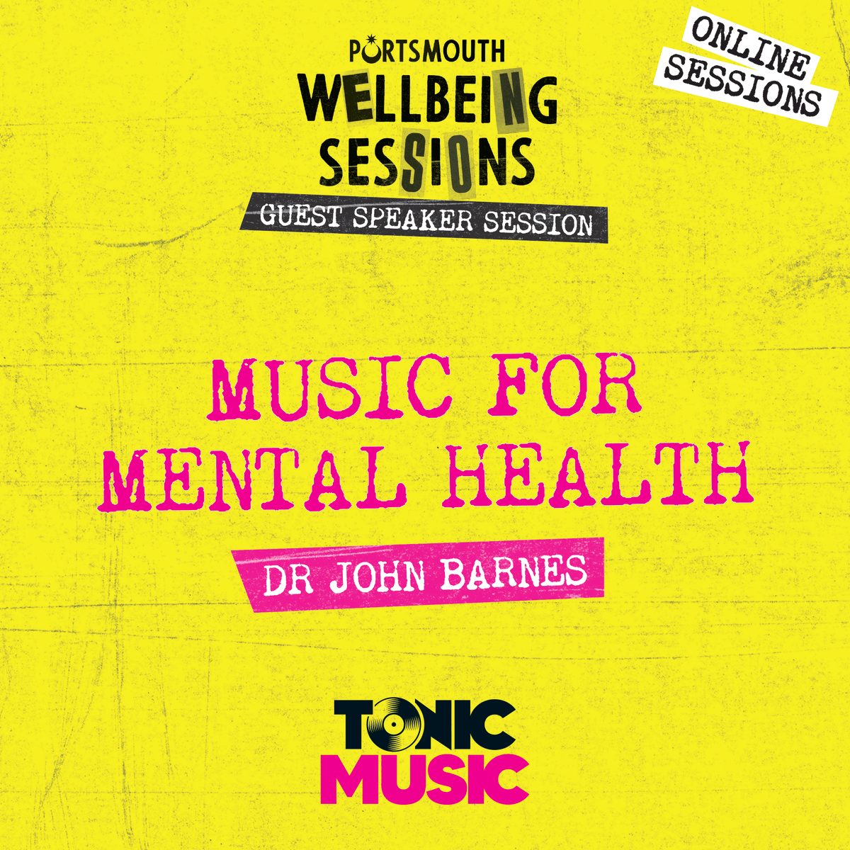 Guest speaker session, Dr John Barnes -''Music for Mental Health' Online workshops for people in Portsmouth and surrounding area Thursdays (7:00pm-8:00pm) Book your your place, by emailing teamtonic@tonicmusic.co.uk #Portsmouth #Hampshire #MentalHealth #Wellbeing