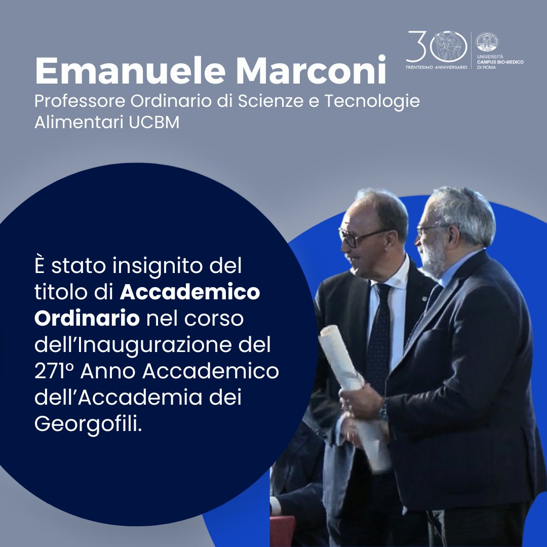 Emanuele Marconi, Ordinario #UCBM, nominato Accademico Ordinario della @georgofili durante la 271° Inaugurazione dell'anno accademico. Per il #progresso agricolo, la #sostenibilità e la sicurezza alimentare. Congratulazioni!