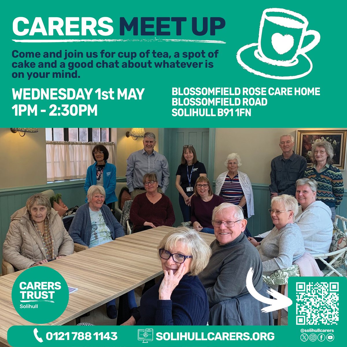 Our friends at Blossomfield Rose are once again hosting an #adultcarers meetup! Come and enjoy the beautiful grounds and gardens with other #unpaidcarers. Join in Wednesday 1st May, 1PM - 2.30PM at Blossomfield Rose, B91 1FN. Register your interest buff.ly/3w9aupY