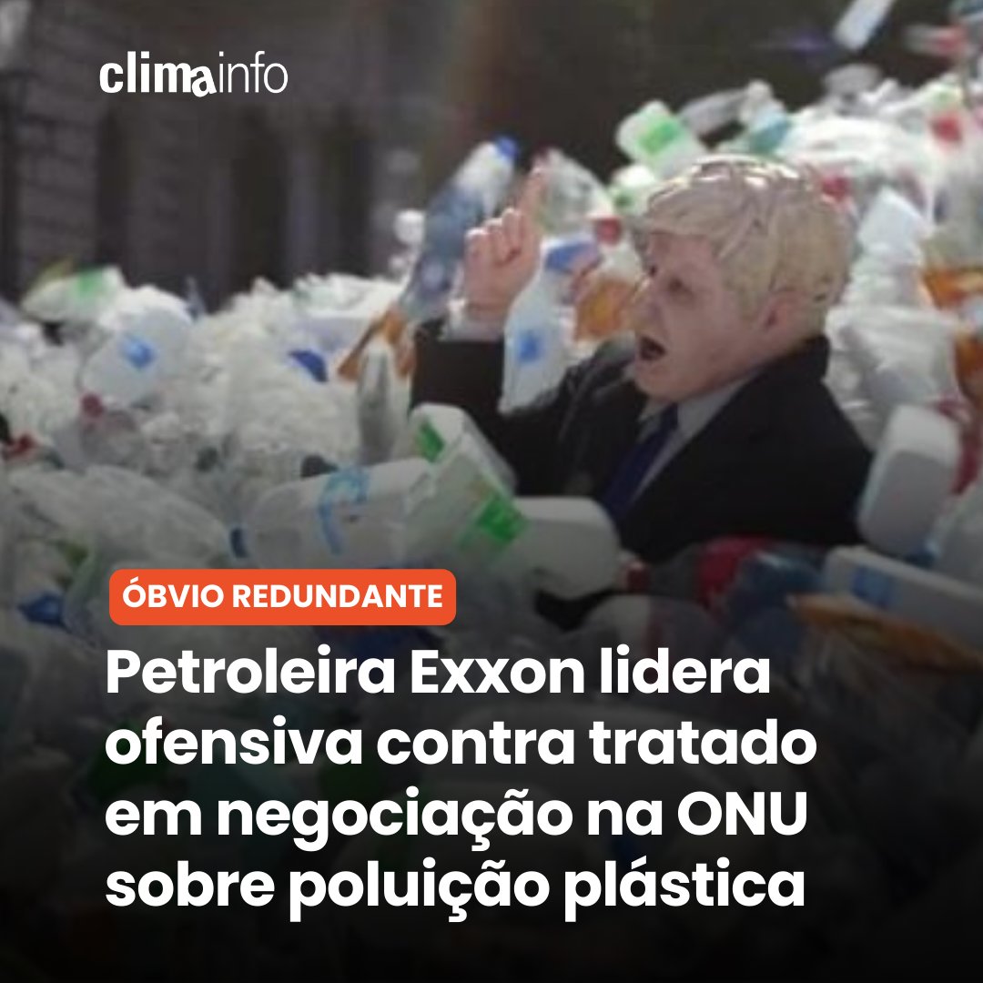 “O problema é a poluição, não é o plástico. Um limite na produção de plástico não nos servirá em termos de poluição e meio ambiente”, disse Karen McKee, chefe de soluções de produtos da ExxonMobil, que pelo visto não tem feito muito o trabalho de >solução de produtos<. 👇