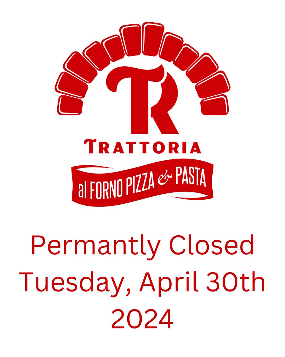 TRTrattoria's tweet photo. To our valued and loyal guests,

With the impending sale of Terra Rossa, we have decided to close our restaurant and get ready for the sale. The past 3 years have been an amazing journey for Terra Rossa in this location. 1/3 https://t.co/ggR3IPPpUc