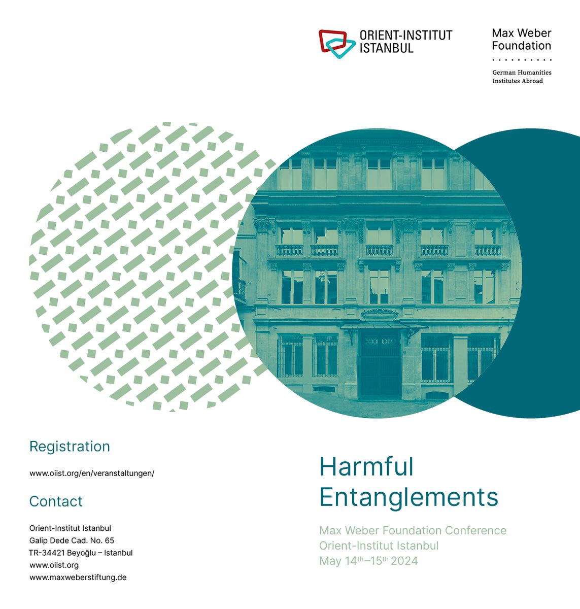 INVITATION to the Max Weber Foundation CONFERENCE @webertweets Harmful Entanglements May 14th – 15th 2024, Orient-Institut Istanbul More DETAILS, the conference PROGRAMM and REGISTRATION: oiist.org/veranstaltunge… #oiist #oiistanbul