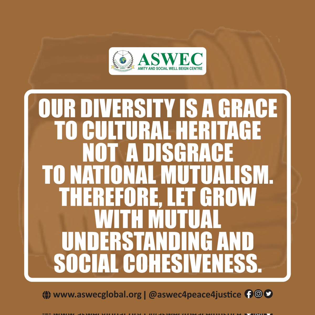 Our Diversity Is A Grace To Cultural  Heritage Not A Disgrace To National Mutualism.....

#peaceindiversity 
#UnityInDiversity 
#UnityInTheCommunity 
#unityincommunity 
#culturaldiversity 
#CulturalExploration 
#culturaleducation 
#DiversityAndInclusion 
#UnitedNations