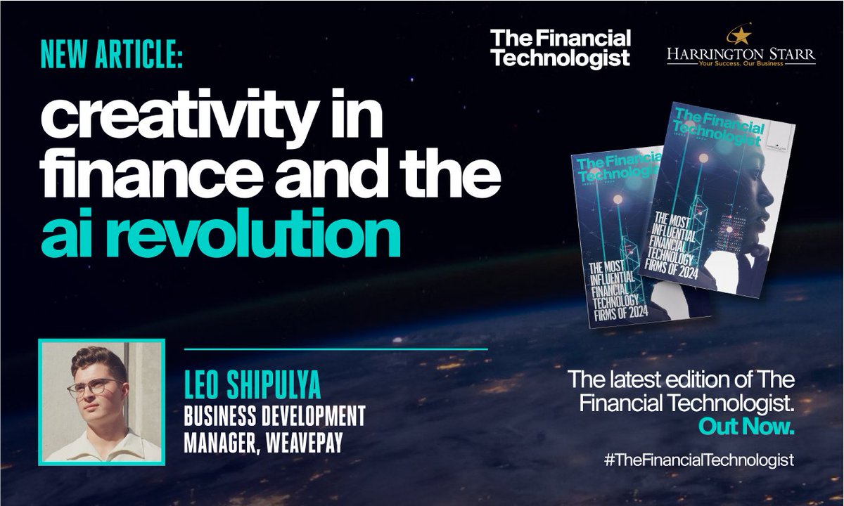 Innovative partnerships in finance thrive on creative thinking, as Leo Shipulya of WeavePay highlights in #TheFinancialTechnologist. Download your free copy to read the article (Pages 48-49): link.harringtonstarr.com/TheFinancialTe… #MostInfluential2024