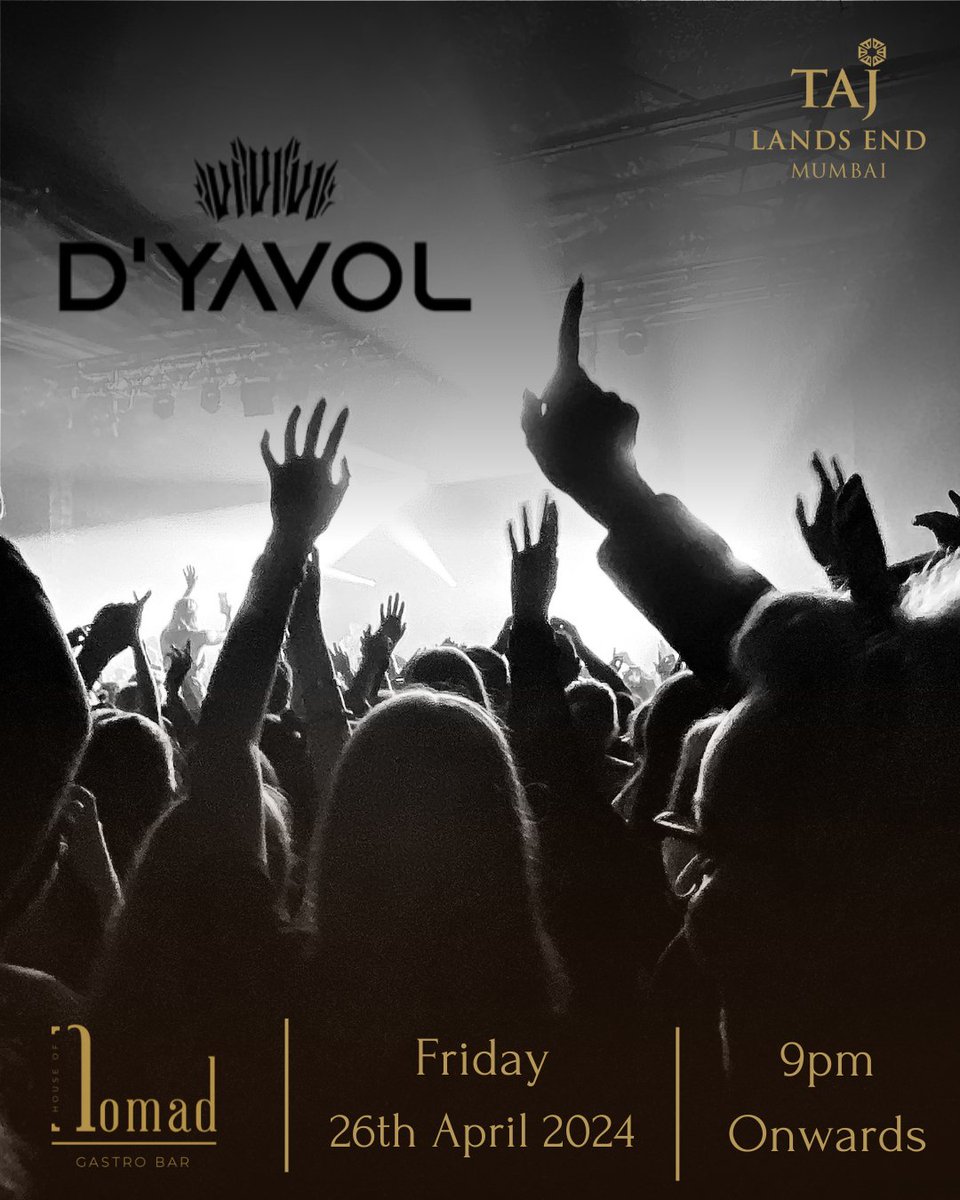 House of Nomad and D’yavol bring you a high-energy Friday Join us for a night packed with thrills and excitement. 📅 26th April | 📍House Of Nomad To make your reservation, please call: + 91 22 6668 1234 #TajLandsEnd #FridayNight #HouseOfNomad #Dyavol