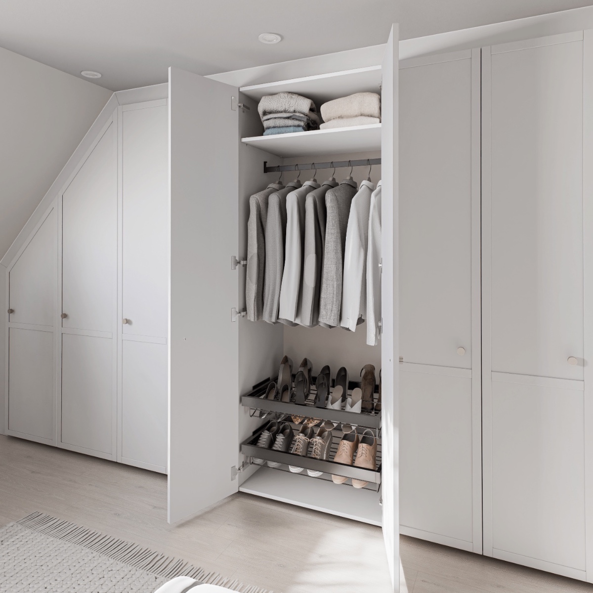 We've introduced Angled Wardrobes to our Infinity Plus bedroom collection ⭐ Head over to our website or visit your local Wren showroom and start your bedroom #wrenovation today! #wrenkitchens #wrenovation #bedroomdesign #bedroominspo #bedroominspiration #newproduct