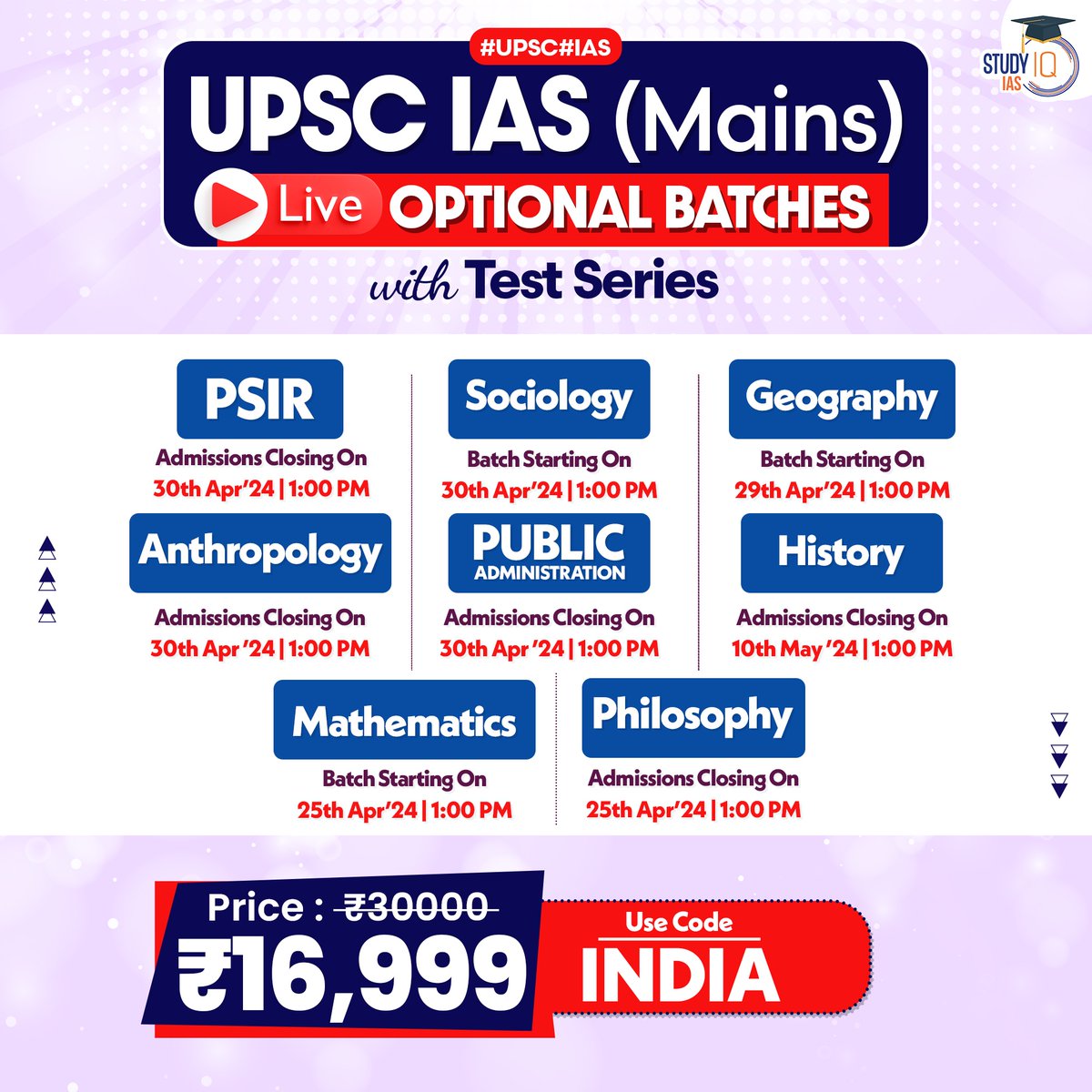 Dear Students, Optional plays a key role in UPSC CSE selections. StudyIQ IAS offers 8 Optionals taught by best faculties to help you Ace the examination. For any queries please reach out to: 080-6897-3353 Check out the courses here: bit.ly/3FEJnnJ