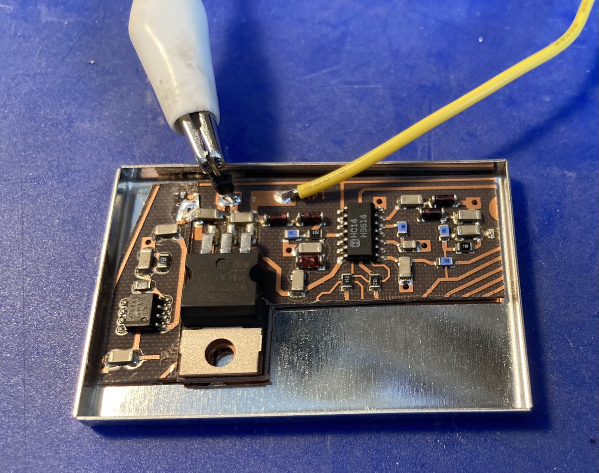 Patchwork fun with a “Franco” SU-02 10GHz PCB. 
The pieces now all fit together nicely in the enclosure and the PSU still works. Now to see if I can get the rest of it working again without any devices letting the magic smoke out. 🤞
Fun on the #GHz_Bands