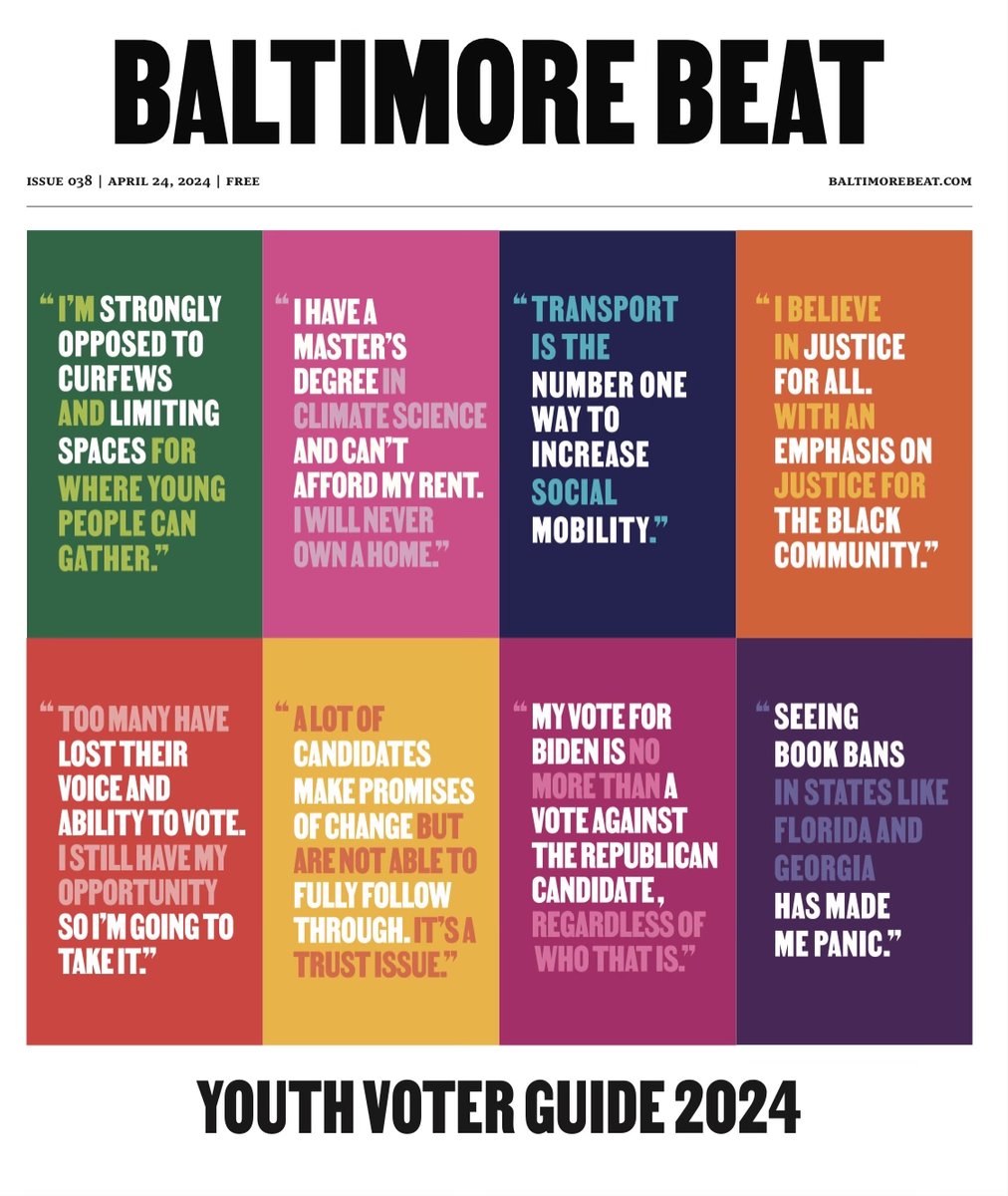 Issue 38 of Baltimore Beat is live! Our cover was made by intern designer Aleeia Townes at Wide Angle Youth Media, led by Dan Talib Latif Flounders, as part of The Baltimore News Collaborative.