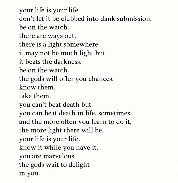 The Laughing Heart
                 by
  Charles Bukowski