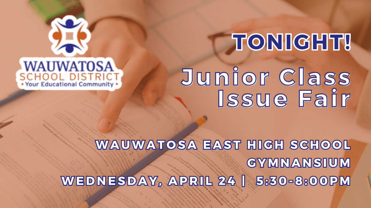 tosaschools's tweet photo. Join us for #TosaEast's Junior Class Issue Fair tonight, from 5:30-8pm! Students have crafted public policies to tackle societal issues! #TosaProud https://t.co/aETg79sL1j