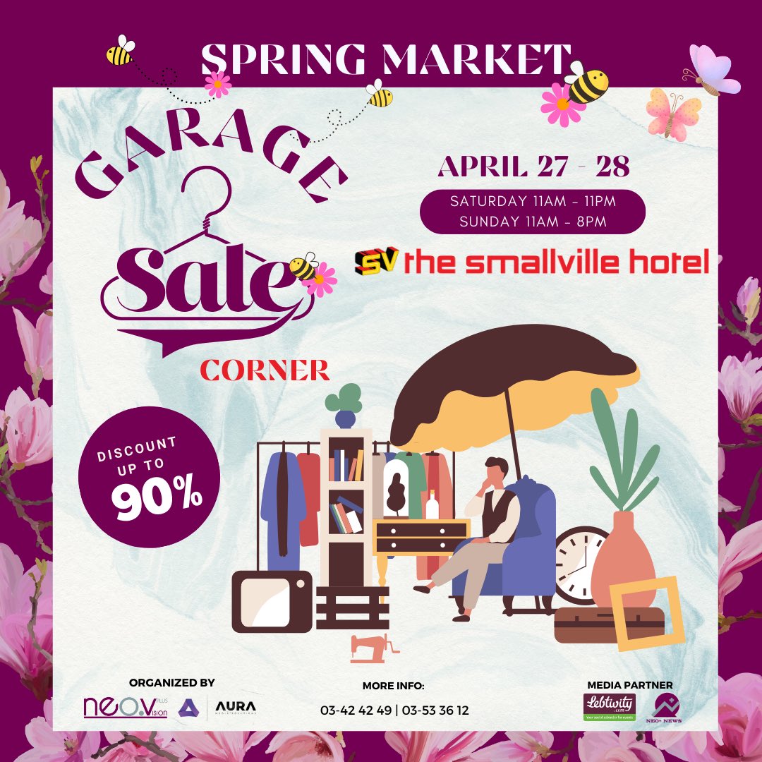 While #shopping the new trend at the #SpringMarket #Exhibition @thesmallvile_hotel - Badaro, don’t forget to pass by our #GarageSale Corner & find out about amazing deals with discounts up to 90%.

#secondhand #preowned #usedonce #braderie #brocante #secondchance