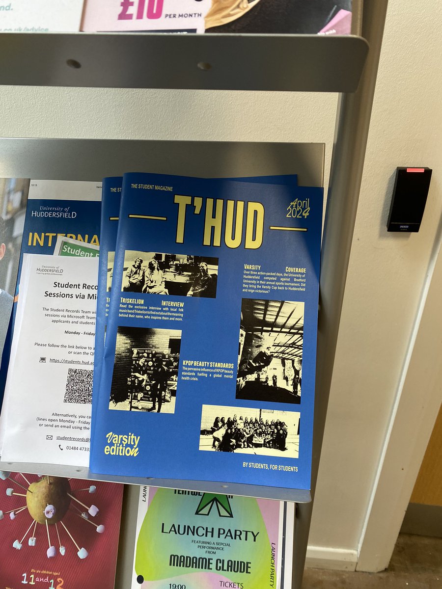 Thudmag's tweet photo. Catch @Thudmag round and about campus now and tomorrow with our table in @HuddersfieldSU 9-4 🗞️ #studentjournalism #journalism #thudmag #huddersfield #uoh #uniofhud #universityofhuddersfield https://t.co/f5GCqq7Mpg