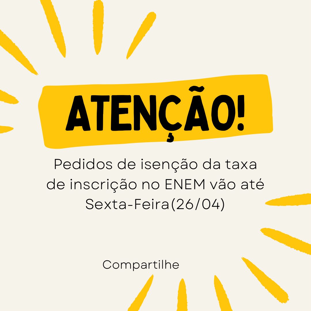 LeviKaique's tweet photo. Tem direito à GRATUIDADE na INSCRIÇÃO DO ENEM o estudante matriculado na 3ª série do ensino médio em escola pública; quem fez todo o ensino médio em escola pública ou como bolsista integral em escola privada; e pessoas em situação de vulnerabilidade socioeconômica, com registro no Cadastro Único para programas sociais do governo federal (CadÚnico)