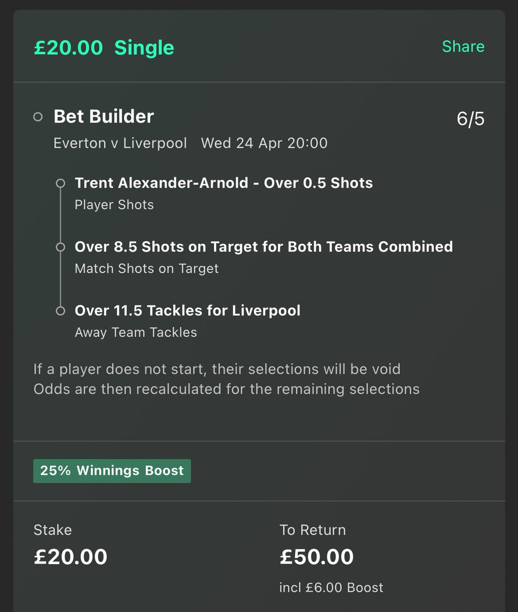 ValueBetSpotter's tweet image. 📅 Everton vs Liverpool
🔒 6/4 &amp;amp; 4/1 (Bet365)

Trent Alexander-Arnold shots: 1, 2, 1, 1, 0, 3, 1, 3, 1, 1, 1, 4
✅ Trent had 4 shots vs Everton earlier this season. 

Liverpool total match shots on target: 12, 7, 11, 12, 12, 12, 11, 17, 14, 12, 18
✅ There were 11 shots on target…