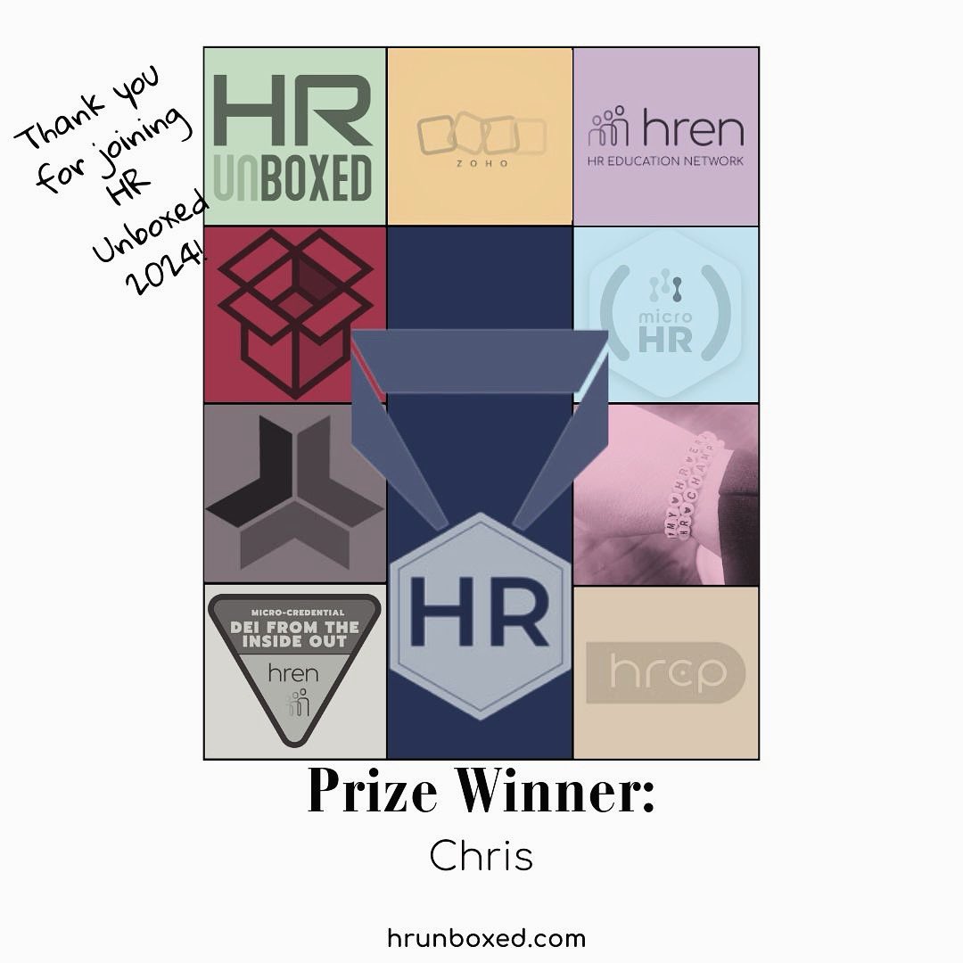 I've won a free Employee Relations Micro-Credential program as part of the 2024 #HRUnboxed Virtual Conference! 

TY HR Unboxed: Free Virtual HR Conference   for a fantastic event with amazing speakers and sessions. can't wait for 2025! #employeerelations #HRUnboxed2024