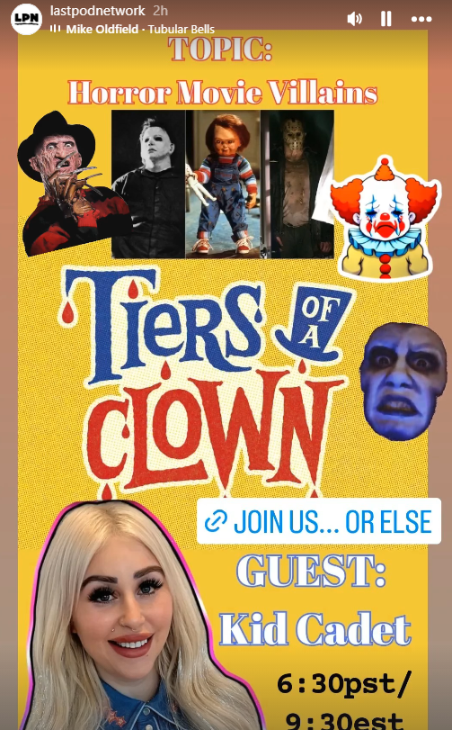 tonight, TIERZO returns for a horror villain smackdown! joining us is <a href="/kidcadet/">kid cadet</a> and we will hack and slash ourselves to pieces to rank these iconic monsters!

watch tonight, 9:30pm EST over at twitch.tv/lpntv