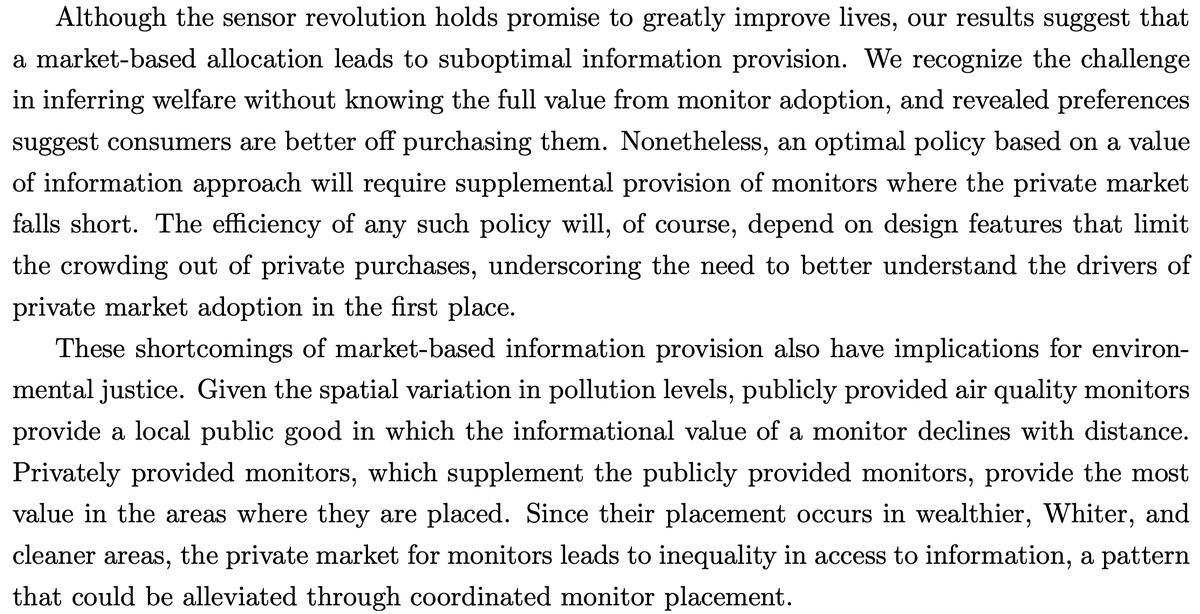 This week in the NBERs: Powerful air pollution sensors are a critical tool in helping people avoid smoke exposure. Right now, they're concentrated in wealthier, whiter, cleaner areas. nber.org/papers/w32356