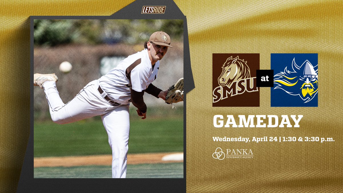 SMSU baseball hits the road today with a 1:30 p.m. doubleheader in Sioux Falls, S.D., versus NSIC leading Augustana. Good luck Mustangs! #LetsRide 📺 bit.ly/49NBKIh 📊 bit.ly/3JQRWPi