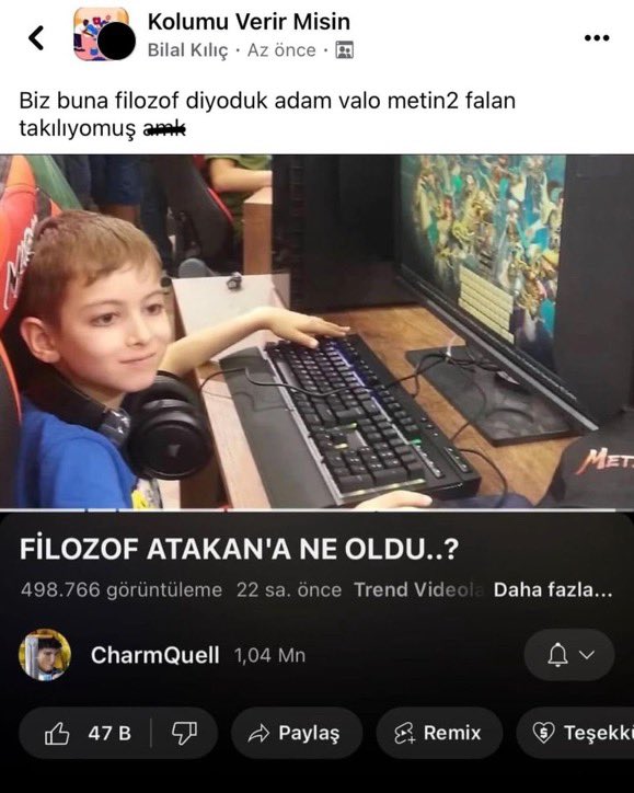 “Filozof Atakan” olarak bilinen ve çok sayıda felsefe kitabı okumasıyla gündem olan Atakan Kayalar’ın son hali paylaşıldı.

Filozof Atakan’ın ayrıca Metin 2 bağımlısı olduğu öğrenildi.