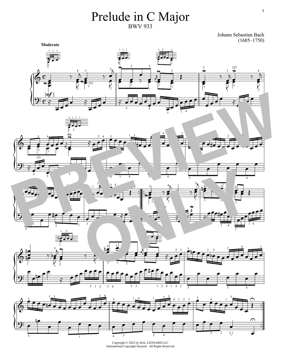 Johann Sebastian Bach Prelude In C Major, BWV 933 Sheet Music Notes freshsheetmusic.com/johann-sebasti… #johannsebastianbach #music #piano