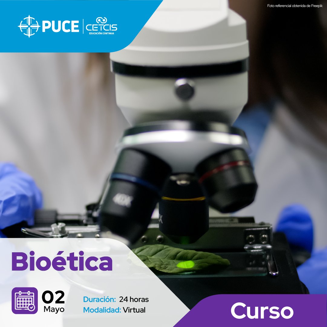 Curso 🔬 | Explora de manera práctica los principios y debates bioéticos en la gestión de servicios de salud con el curso de #Bioética 🧬del CETCIS.

👨‍⚕️Inscríbete 👉bit.ly/3w3FtUr 

Y aprende nuevas y buenas prácticas clínicas.

#PUCECETCIS #educacióncontinua 👨‍🏫