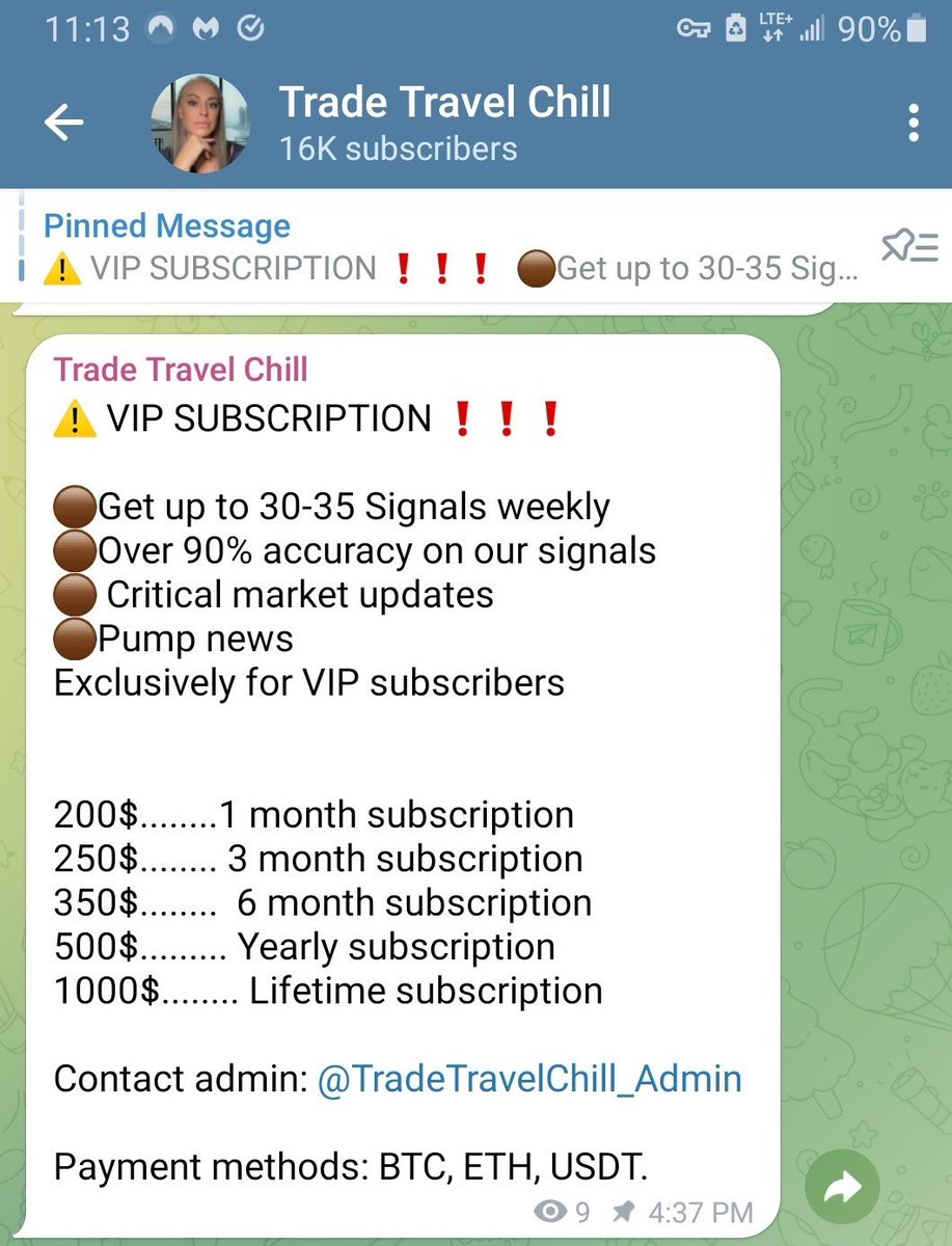 This isn't me. I do not have a Telegram Group. 

But should I make one so we can steal all my followers back from these fake scammers?

PS If you're in a TTC Telegram Group currently, get out. It's not real. 

#tradetravelchill #cryptotrading #cryptosignals