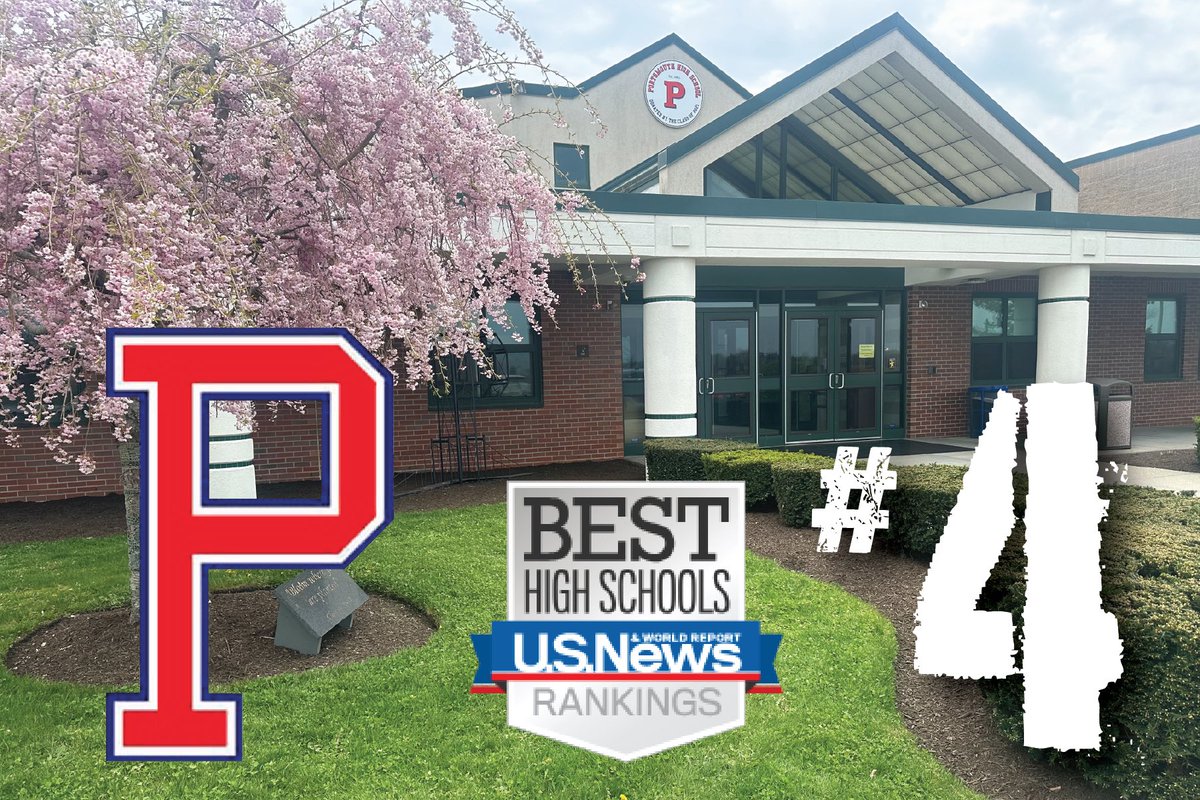 And there it is! For the second year in a row Portsmouth High School has been named the #4 high school in Rhode Island! Congratulations to the entire Patriot community on this incredible accomplishment! #PatriotPride 🇺🇸