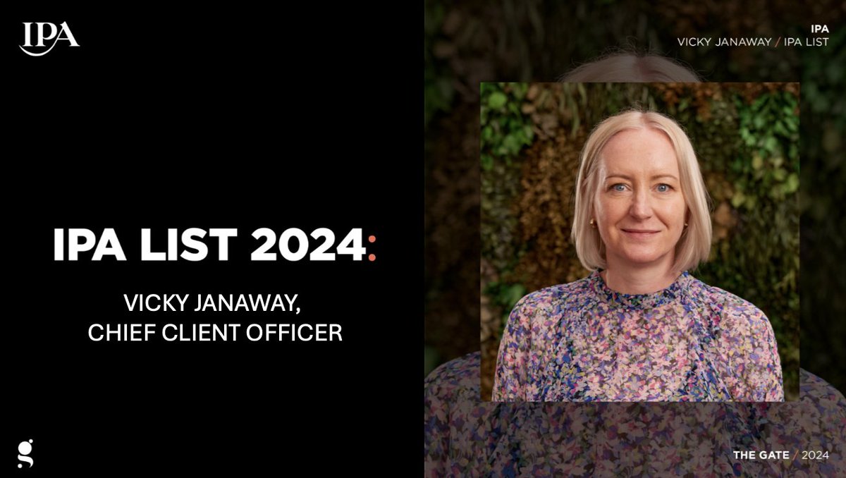 We are proud to announce that our fantastic Chief Client Officer, @vickyjanaway has been selected to be in @The_IPA iList 2024, which recognises the “champions of inclusivity” across the advertising industry in partnership with @Campaignmag. Read it via: campaignlive.co.uk/article/ipa-re…