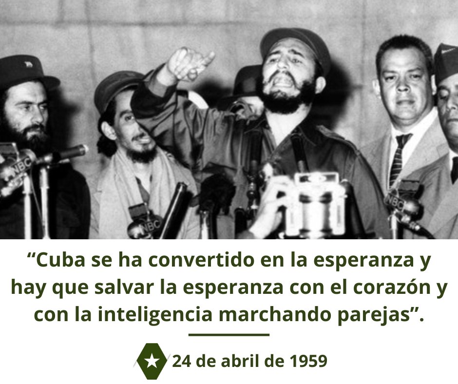 #FidelCastro 🇨🇺'#Cuba se ha convertido en la esperanza y hay que salvar la esperanza'. Discurso en el Parque Central de Nueva York, 24 de abril de 1959