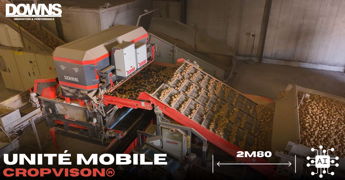 DOWNS_Fr's tweet photo. #CropVision® technology is NOW AVAILABLE in a mobile version: The CropVision ® mobile unit 🥔🔴
AUTONOMOUS & VERSATILE: It can be used during harvesting periods, as well as during destocking/packing periods.
Discover it here, integrated into a packing line! 📦
#FarmingTech https://t.co/NI6lxxIMnh