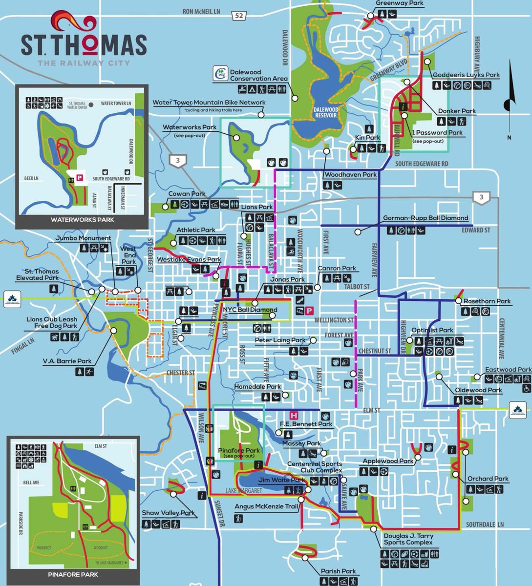 Explore the Trails of St. Thomas! Whether you're a hiking enthusiast, a biking aficionado, or a history buff, St. Thomas has the perfect trail for you! Discover all these and more on the NEW St. Thomas Trail Map! Perfect for planning your next adventure in the great outdoors.